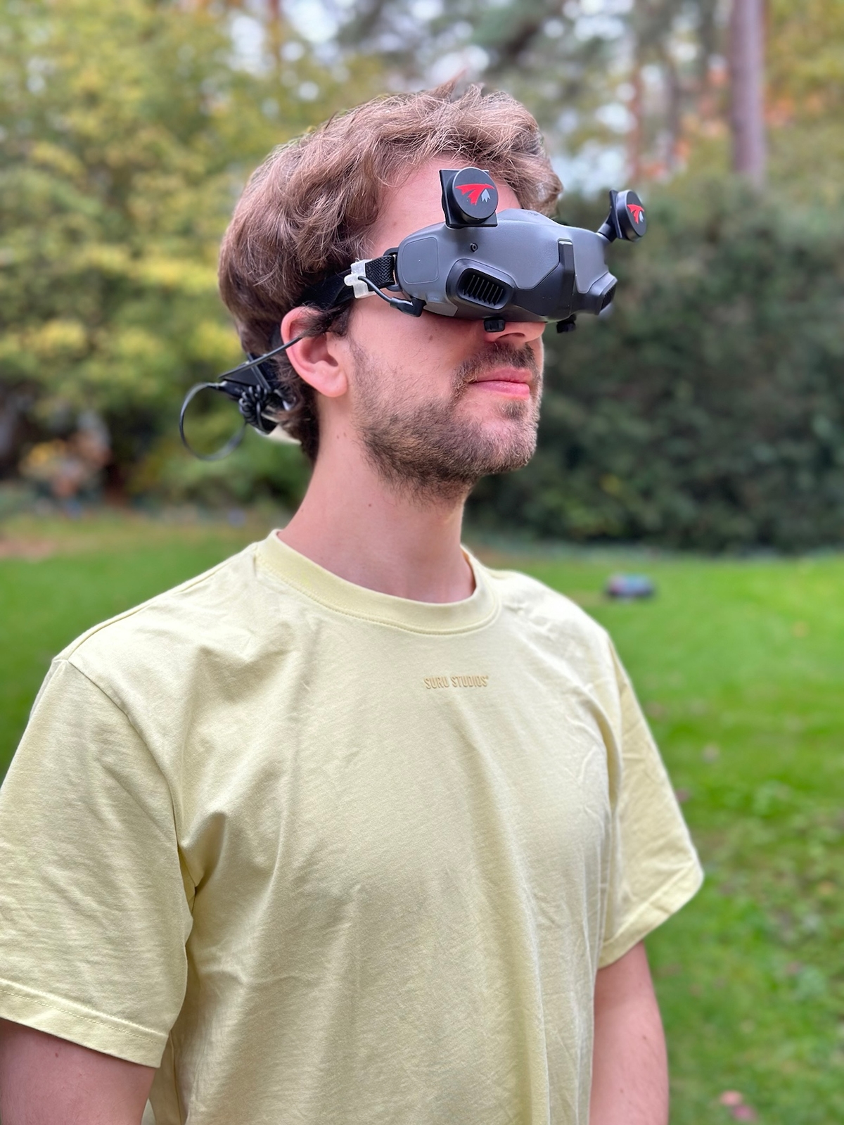 Valentin with fpv goggles on